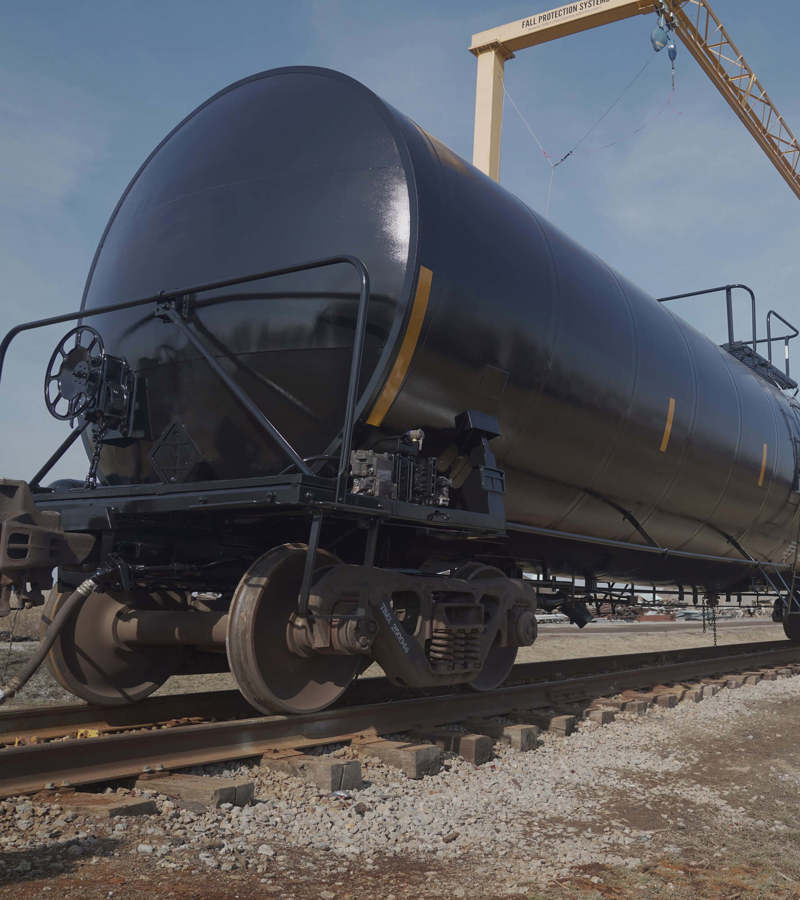 Several tank cars