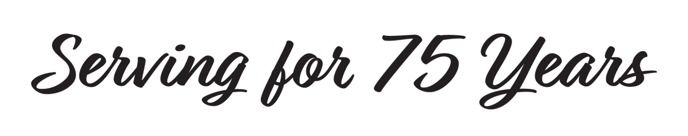 Text that says, Serving for 75 Years